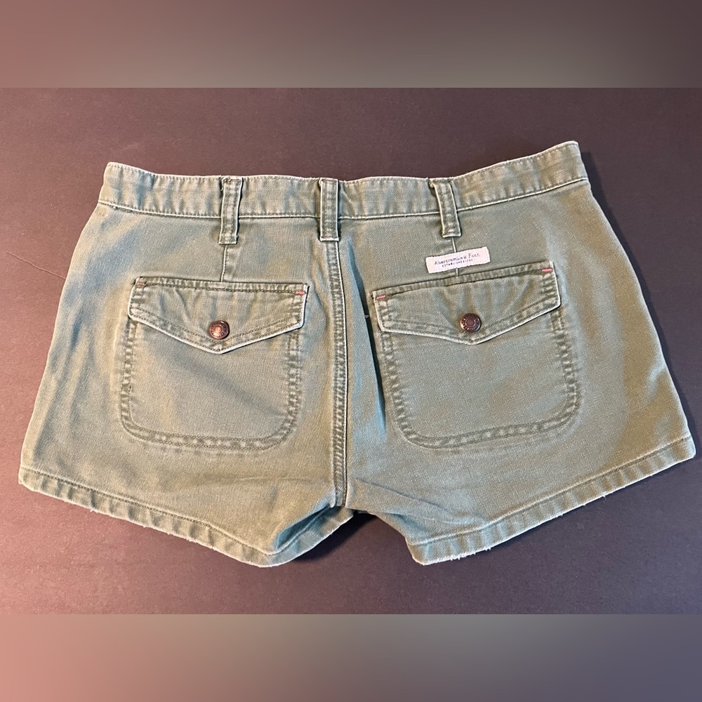Abercrombie & Fitch Shorts Green 100% Cotton Size 0 - Picture 4 of 8